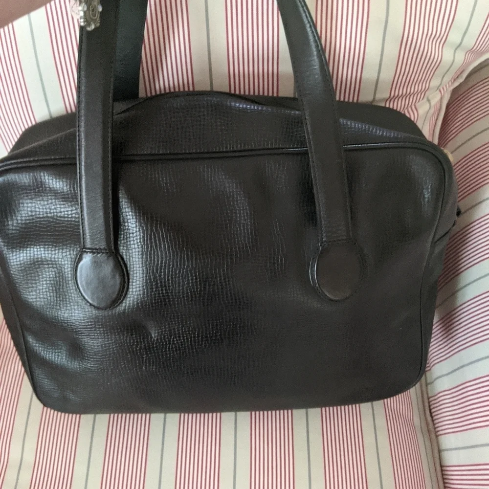 Dior vintage black leather handbag purse - Picture 7 of 10